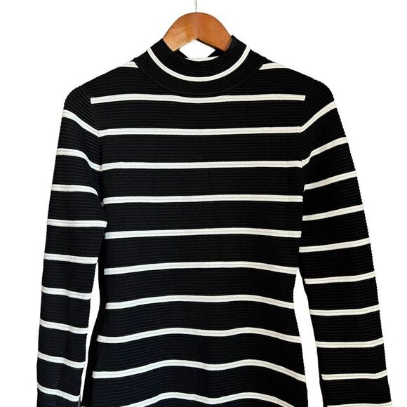 Lulus black & white striped long sleeve knit dress - Picture 2 of 8